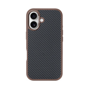 Rixus Mag Carbon With MagSafe Compatible For Apple iPhone 16 Brown