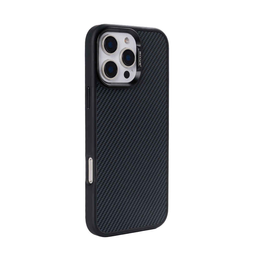 Rixus Mag Carbon With MagSafe Compatible For Apple iPhone 16 Pro Max Titanium Black