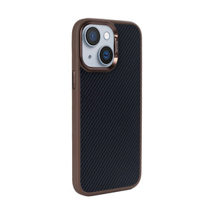 Rixus Mag Carbon With MagSafe Compatible For Apple iPhone 14 Brown