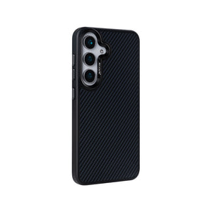 Rixus Mag Carbon With MagSafe Compatible For Samsung Galaxy S25 Titanium Black