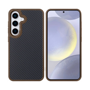 Rixus Mag Carbon With MagSafe Compatible For Samsung Galaxy S25 Plus Brown