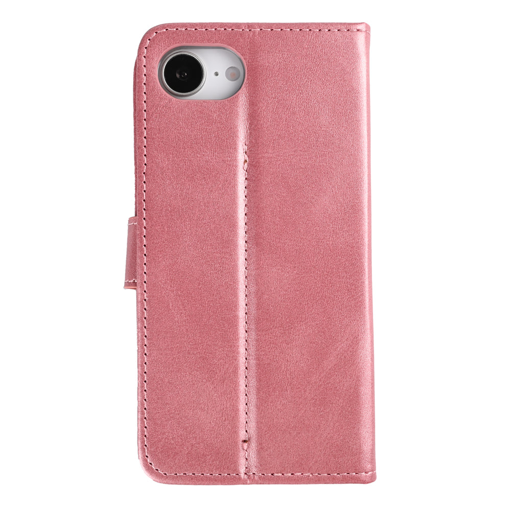 Rixus Bookcase For Apple iPhone 16e, 17e Pink