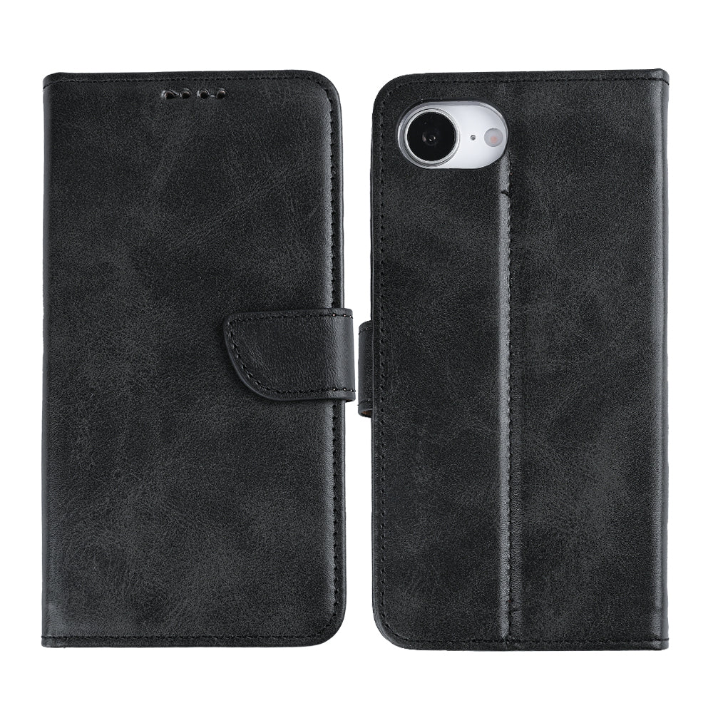 Rixus Bookcase For Apple iPhone 16e, 17e Black