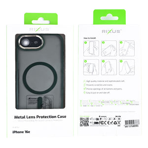 Rixus Classic 04 Case With MagSafe Compatible For Apple iPhone 16e Dark Green