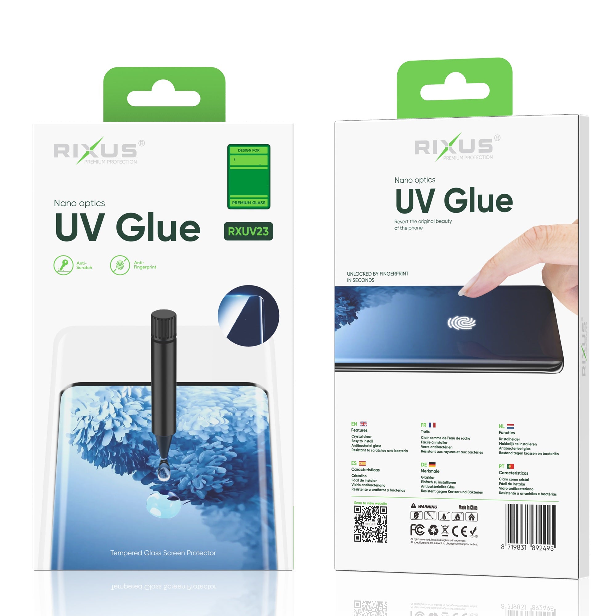 Verre trempé avec colle UV Rixus pour Samsung Galaxy S7 Edge