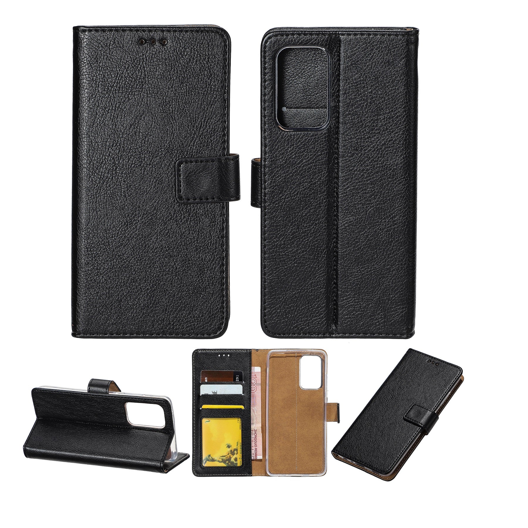 Rixus Bookcase For Apple iPhone 13 Noir