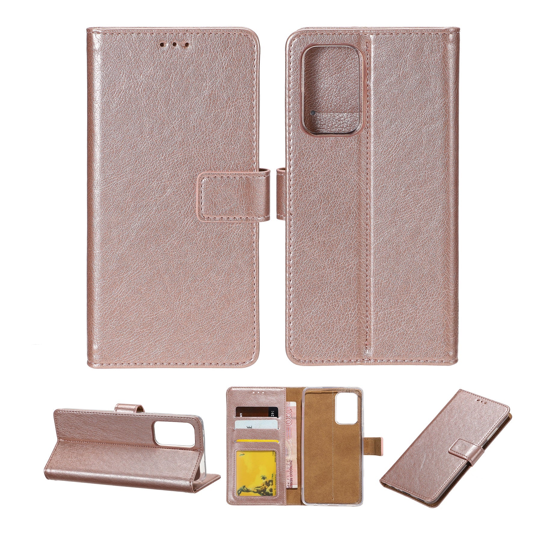 Rixus Bibliothèque For Apple iPhone 13 Pro Rose clair