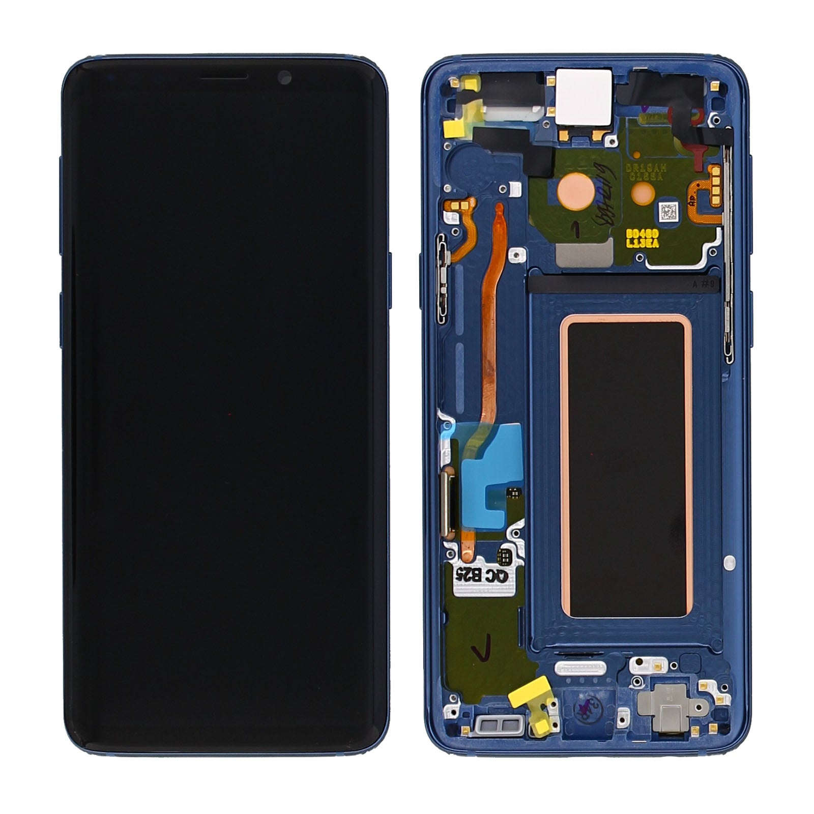 Écran et numériseur Samsung Galaxy S9 G960F avec cadre bleu corail Service Pack
