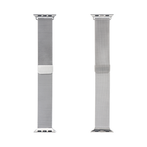 Milanese Loop Band For Apple Watch 42mm, 44mm, 45mm, 49mm Silver Retail Box
