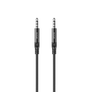 Rixus RXMU35 3,5mm AUX Naar 3,5mm AUX Gevlochten Audiokabel 1,2m Zwart