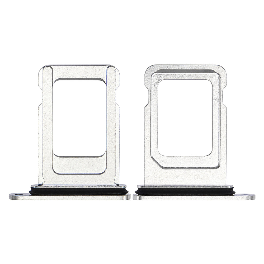 For Apple iPhone 14 Pro Max Sim Kaarthouder Zilver Getrokken