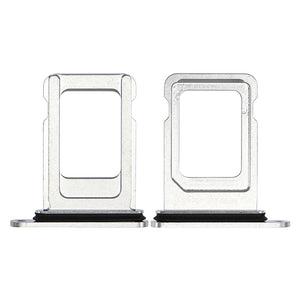 For Apple iPhone 14 Pro Max Sim Kaarthouder Zilver Getrokken