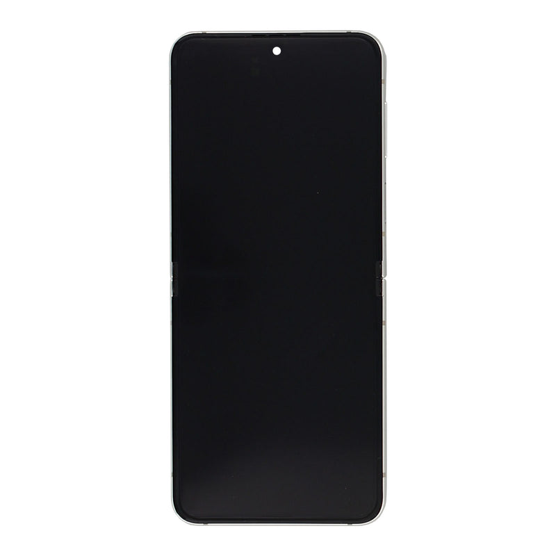 Samsung Galaxy Z Flip5 F731B Hoofdscherm en digitizer met frame Cream Service Pack