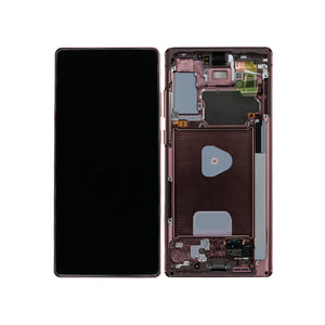 Samsung Galaxy Note 20 N980F, Note 20 5G N981B Beeldscherm en Digitizer met Frame Mystic Bronze Service Pack