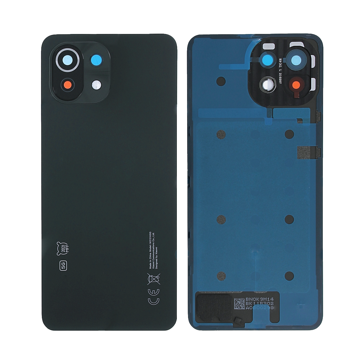Xiaomi Mi 11 Lite 5G achterkant met lens Truffle Black OEM