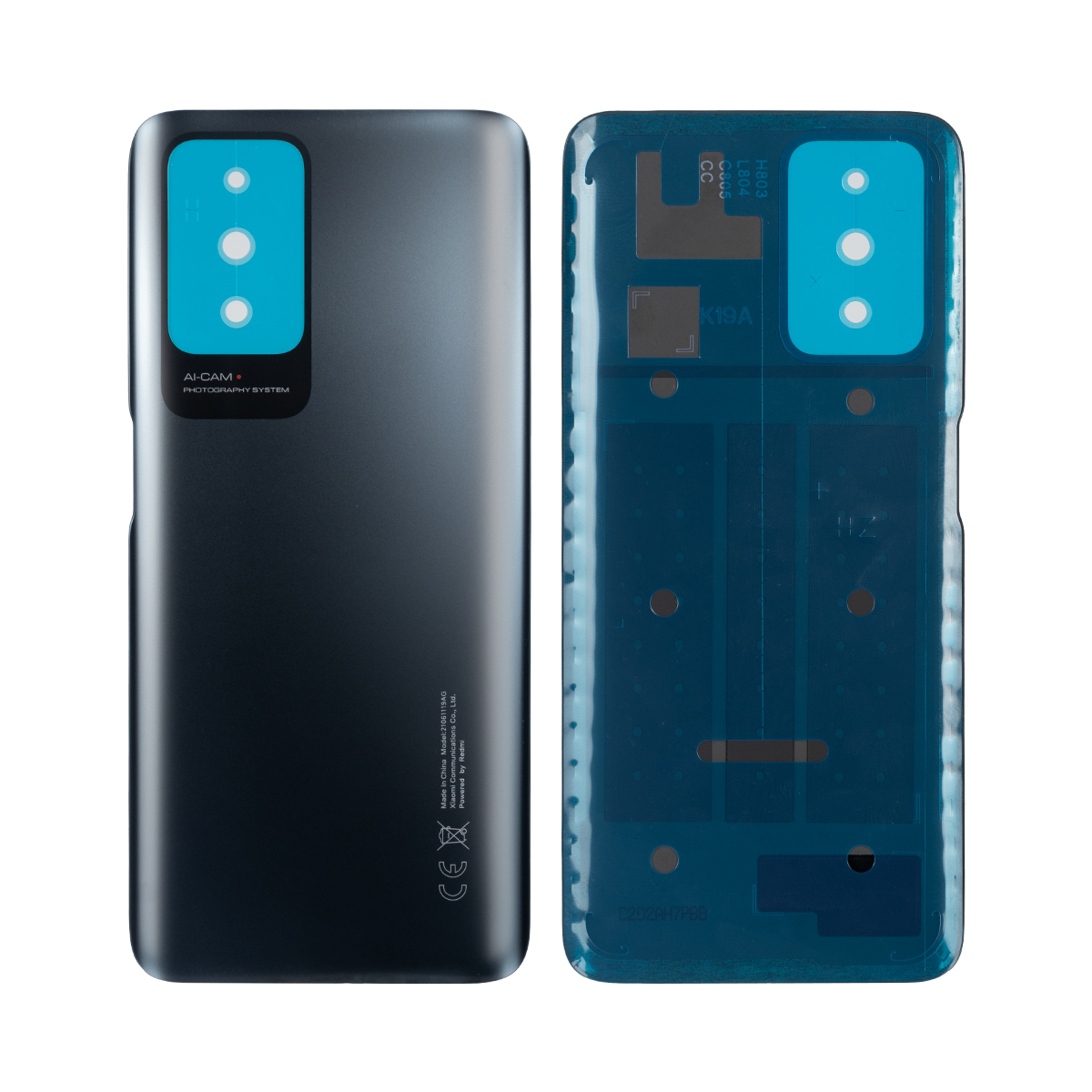 Xiaomi Redmi 10 achterkant zonder lens, carbon grijs, OEM