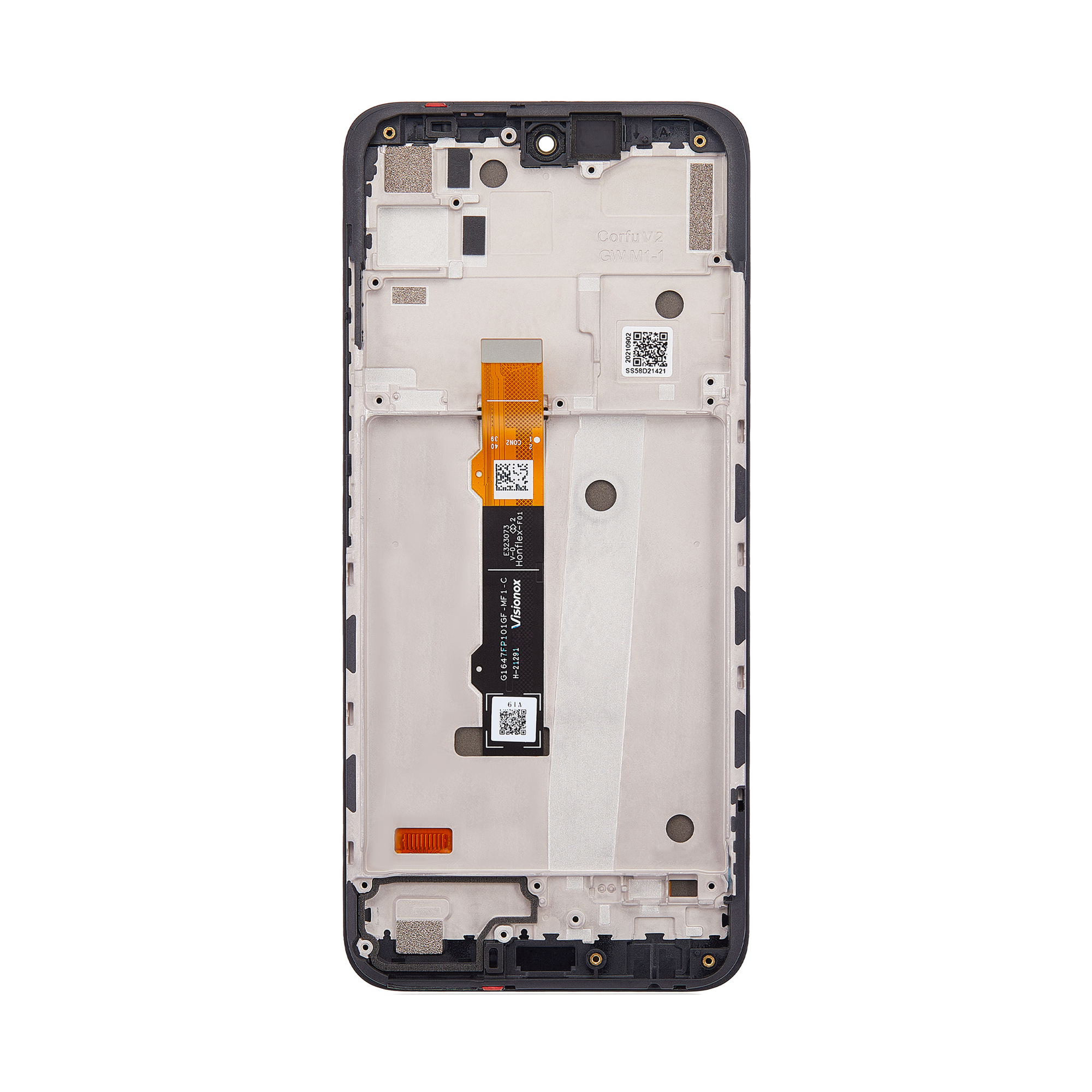 Motorola Moto G71 5G-scherm en digitizer met frame, zwart, OEM