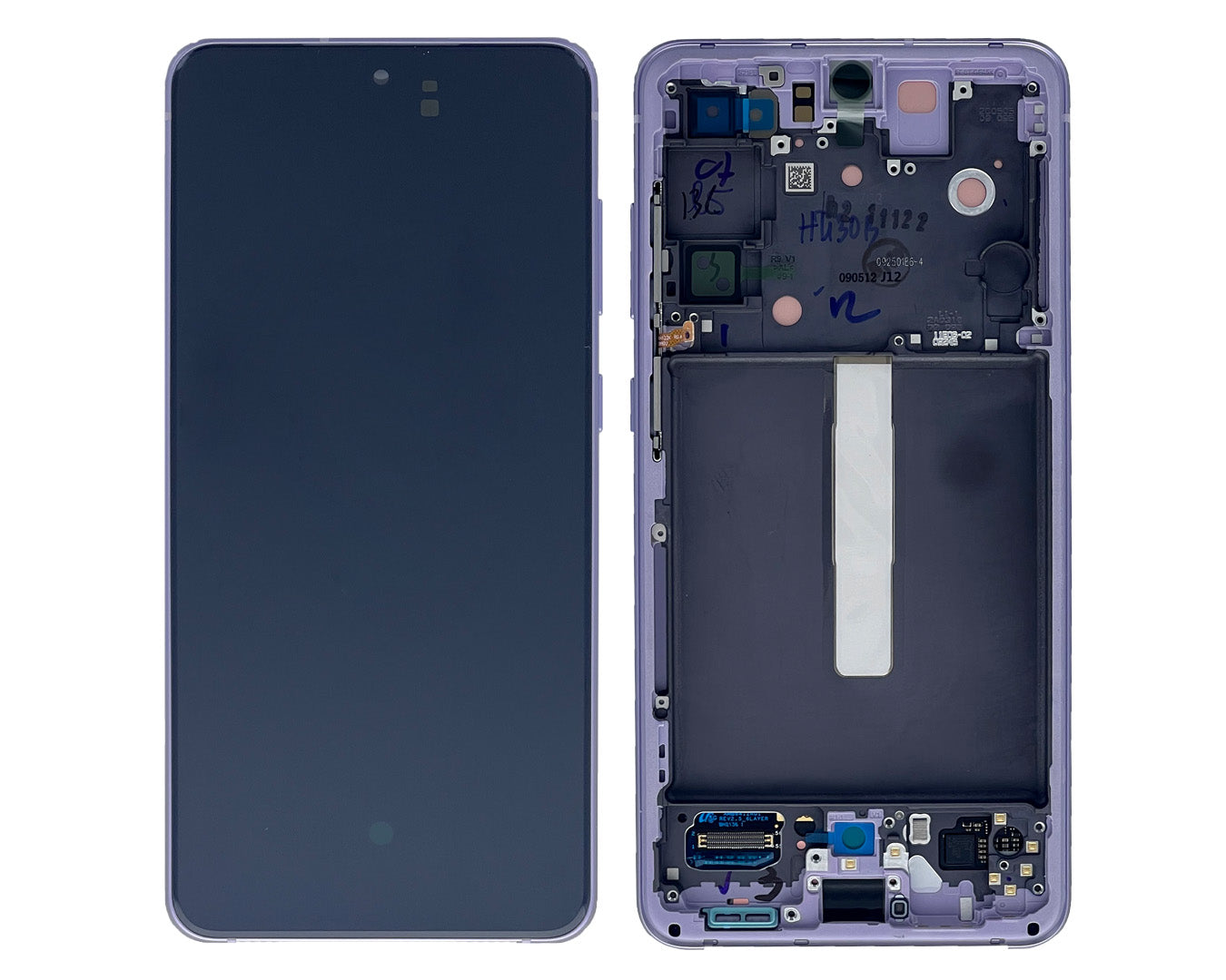 Samsung Galaxy S21 FE G990B Beeldscherm en Digitizer met Frame Lavendel Service Pack