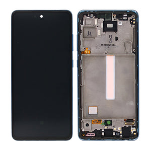 Samsung Galaxy A52 A525F, A52 5G A526B Beeldscherm en Digitizer met Frame Awesome Blue Service Pack
