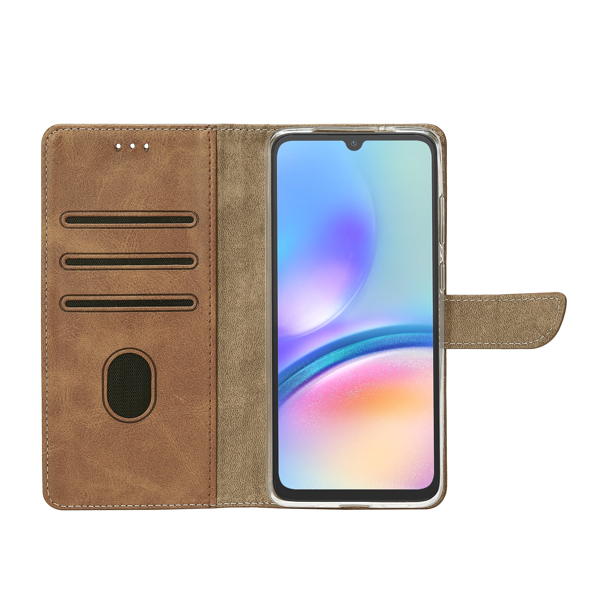 Rixus Boekenkastje Voor Samsung Galaxy A05s Lichtbruin