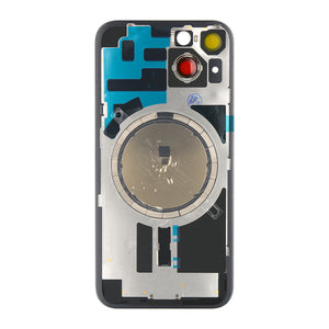 For Apple 14 achterglas zonder NFC, vergroot cameraframe, compatibel met Starlight