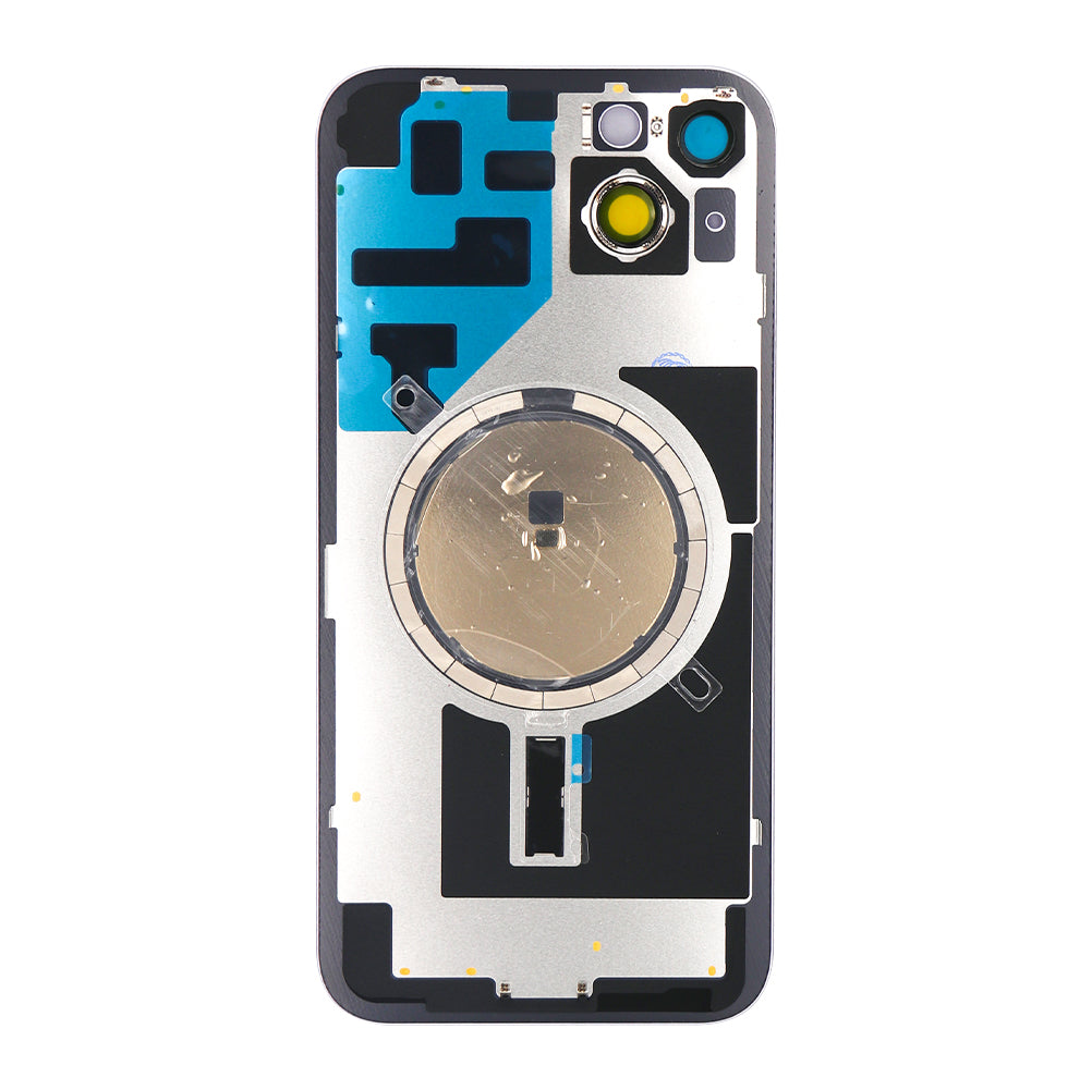 For Apple 14 Plus achterglas zonder NFC, vergroot cameraframe paars compatibel