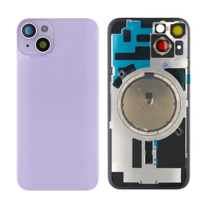 For Apple 14 Plus achterglas zonder NFC, vergroot cameraframe paars compatibel