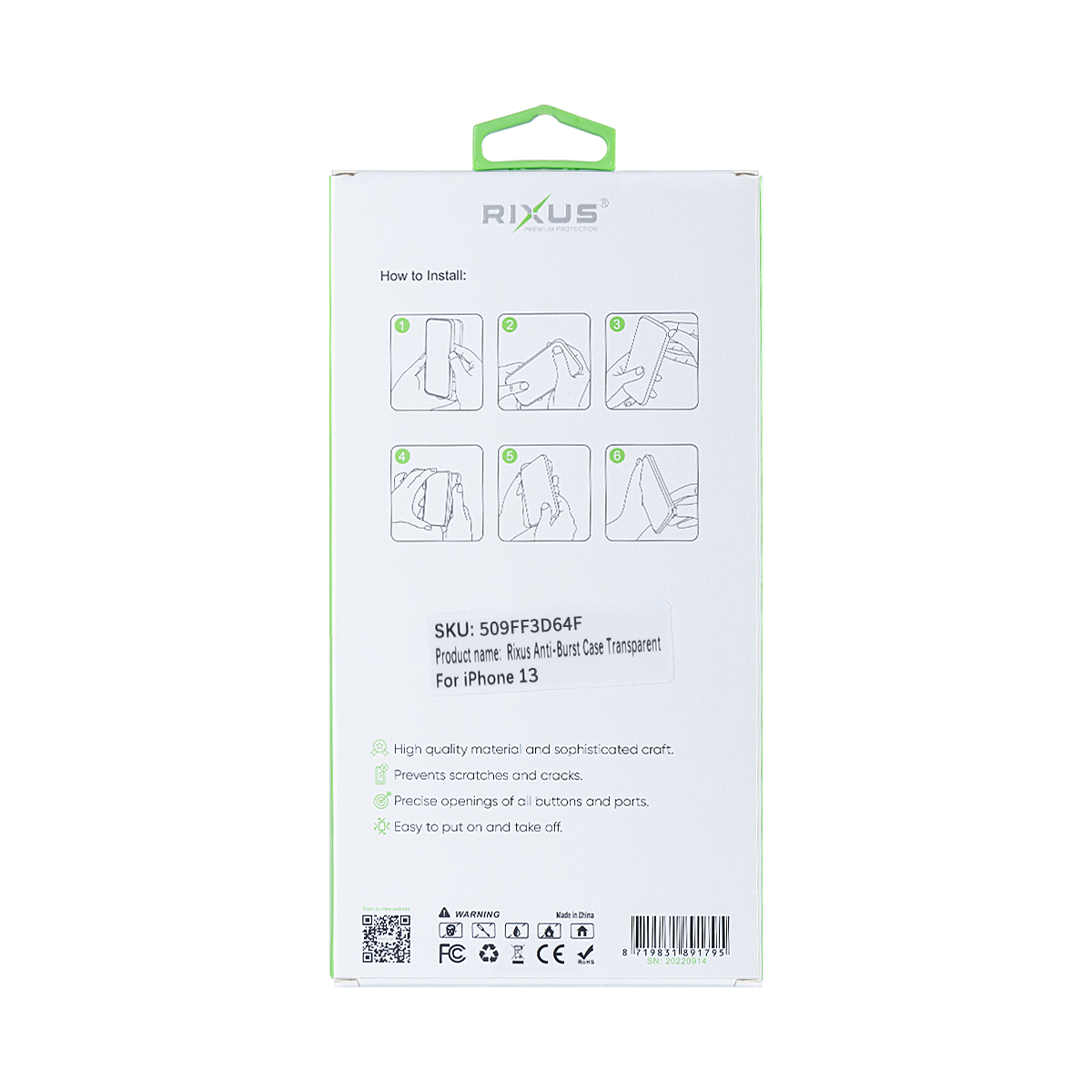 Rixus Anti-Barst Hoesje For Apple iPhone 13 Transparant