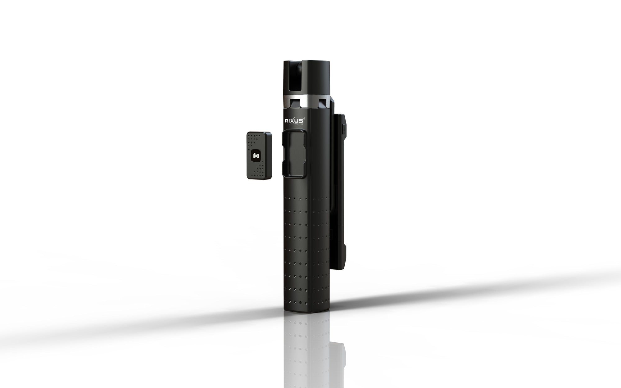 Rixus RXSF08 Aluminium Selfie Stick Met Dubbel LED Licht Zwart