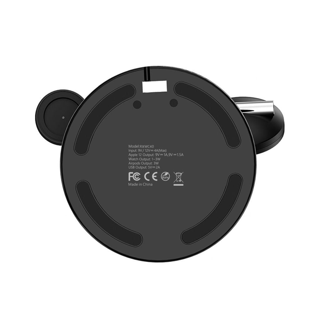 Rixus RXWC40 3 in 1 draadloze oplader For Apple iPhone 12-serie