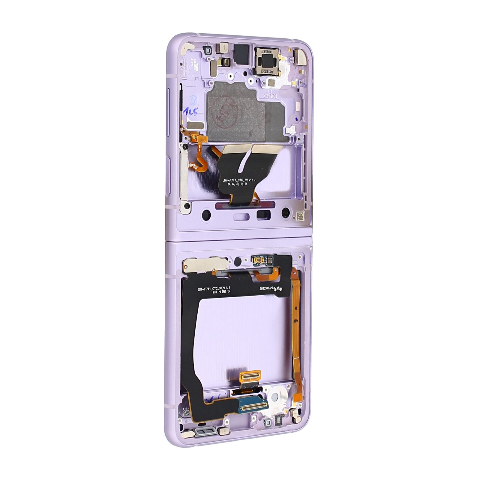 Samsung Galaxy Z Flip3 F711B Hoofdscherm en digitizer met frame Lavender Service Pack