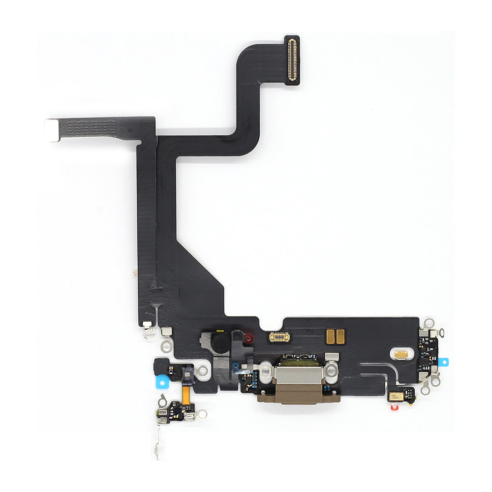 For Apple iPhone 13 Pro Systeem Opladen Flex Goud Getrokken