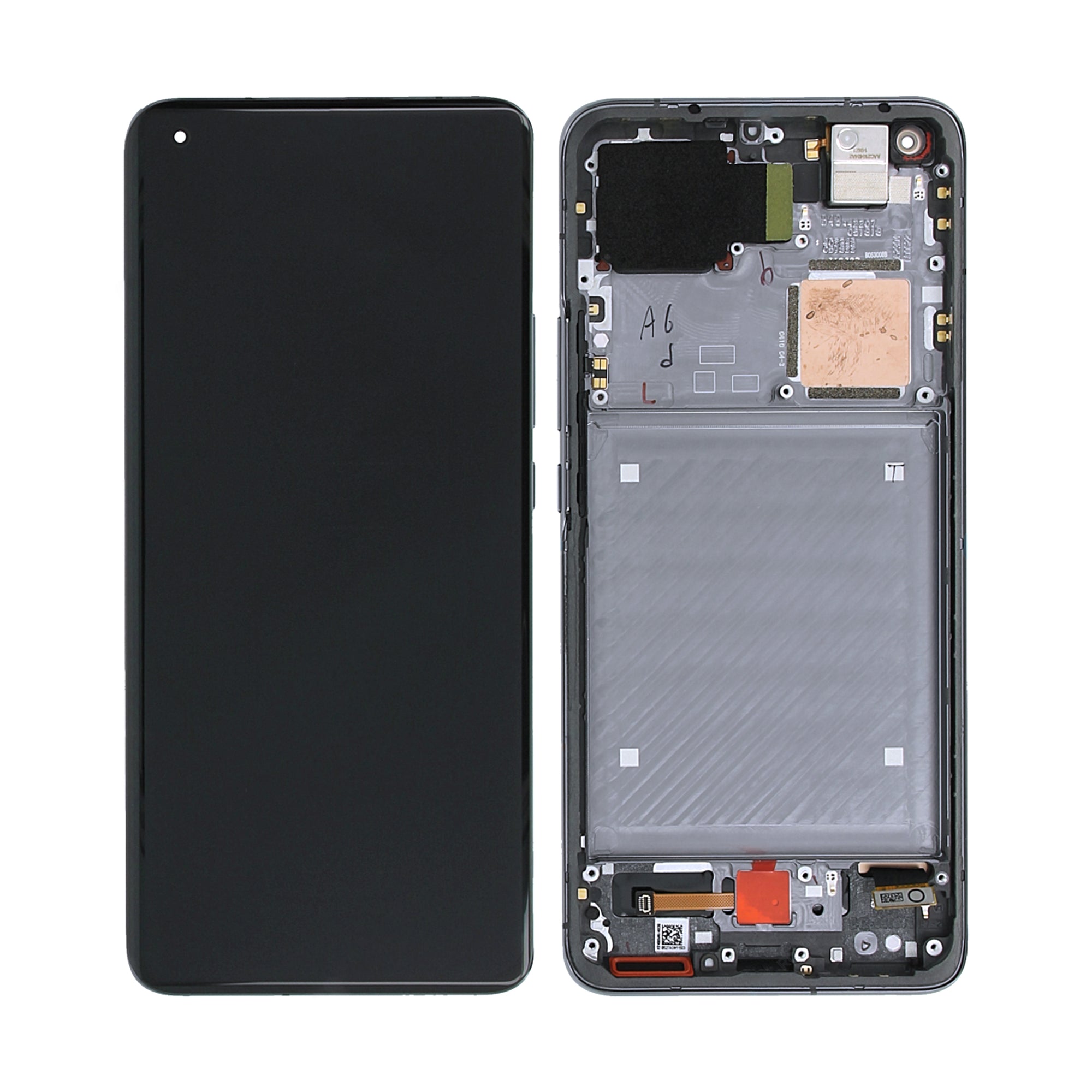 Xiaomi Mi 11 Ultra-scherm en digitizer met frame, keramisch zwart, OEM
