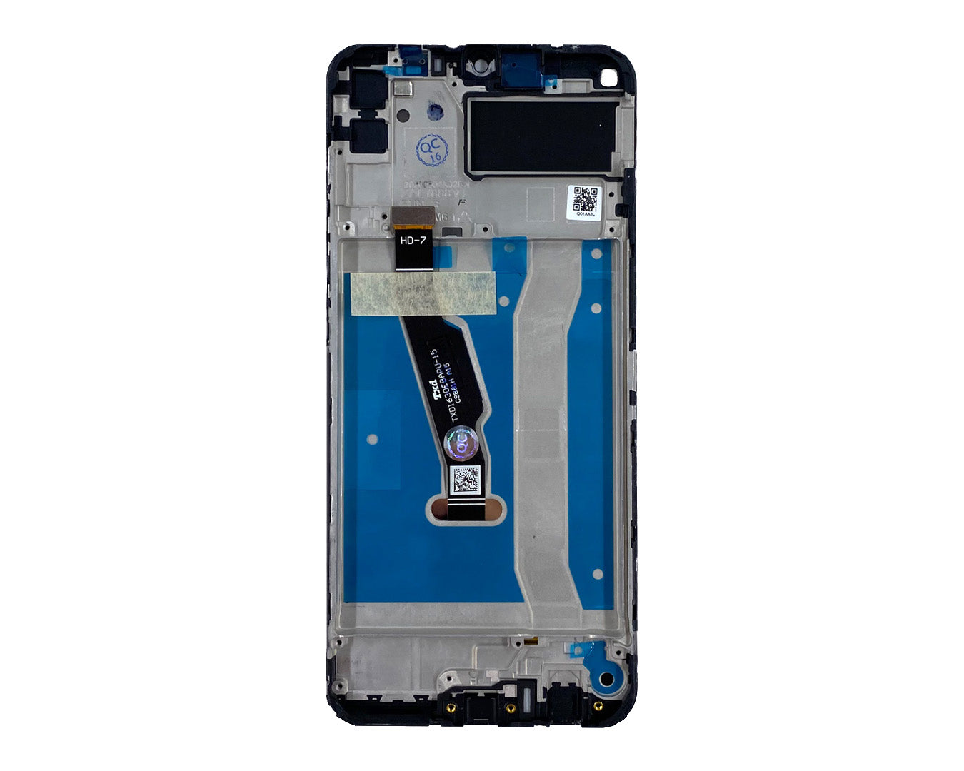 Huawei Honor 9A-scherm en digitizer met frame, zwart OEM