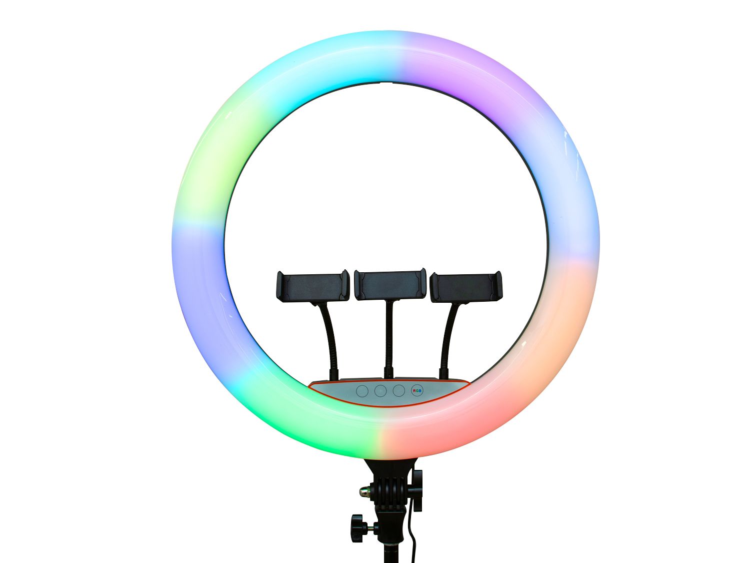 Rixus RXLG32 Selfie Ring Licht En Houder Stick RGBW 22 inch