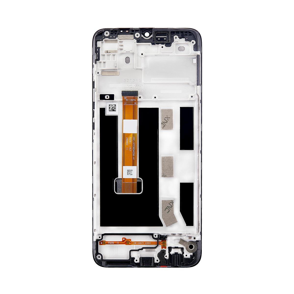 Oppo A15, A15S-scherm en digitizer met frame Dynamic Black OEM