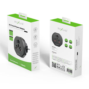 Rixus RXHC27B EU Reisstroomadapter Zwart