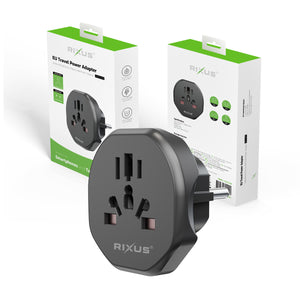 Rixus RXHC27B EU Reisstroomadapter Zwart