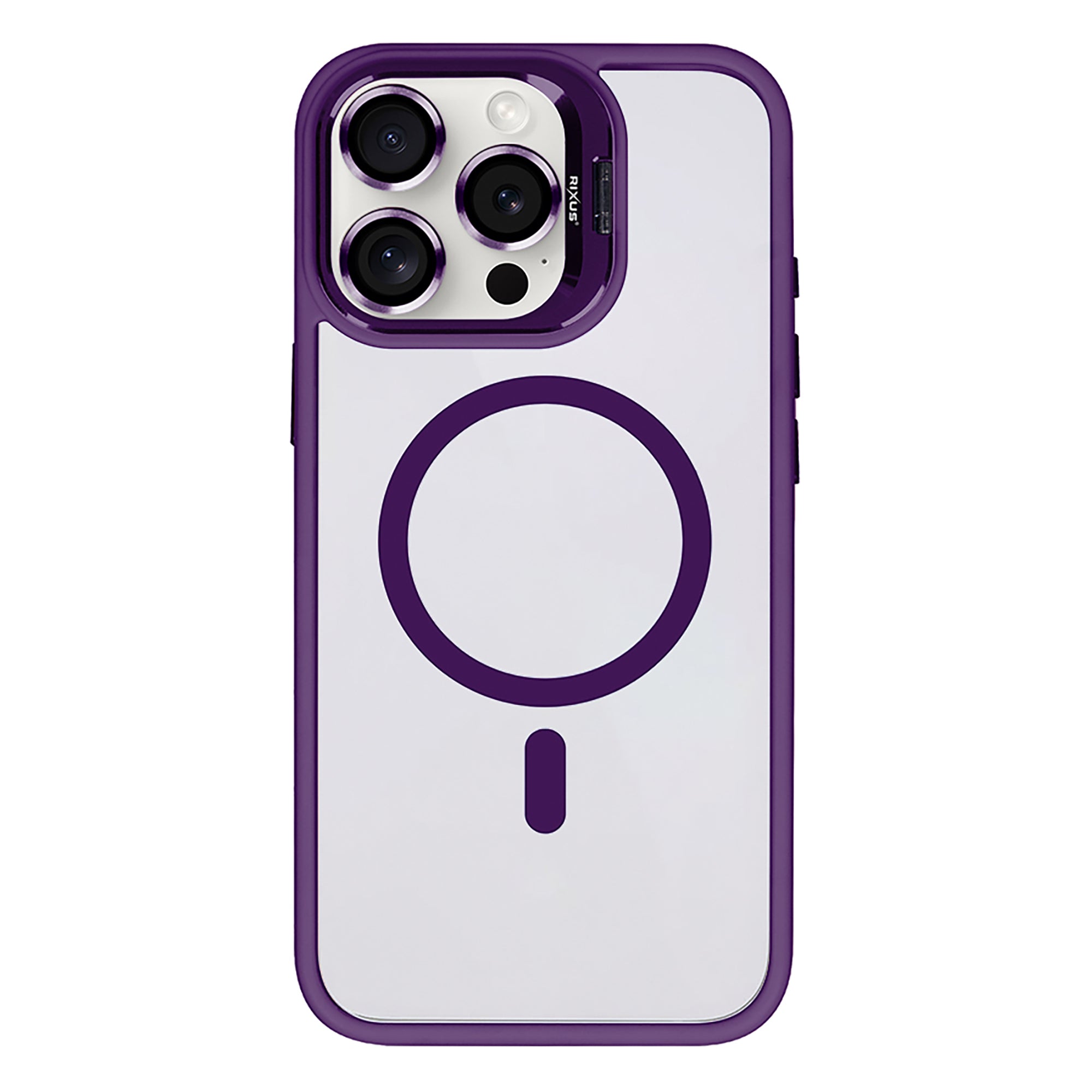 Rixus Classic 03 Case With MagSafe Compatible For Apple iPhone 15 Pro Deep Purple