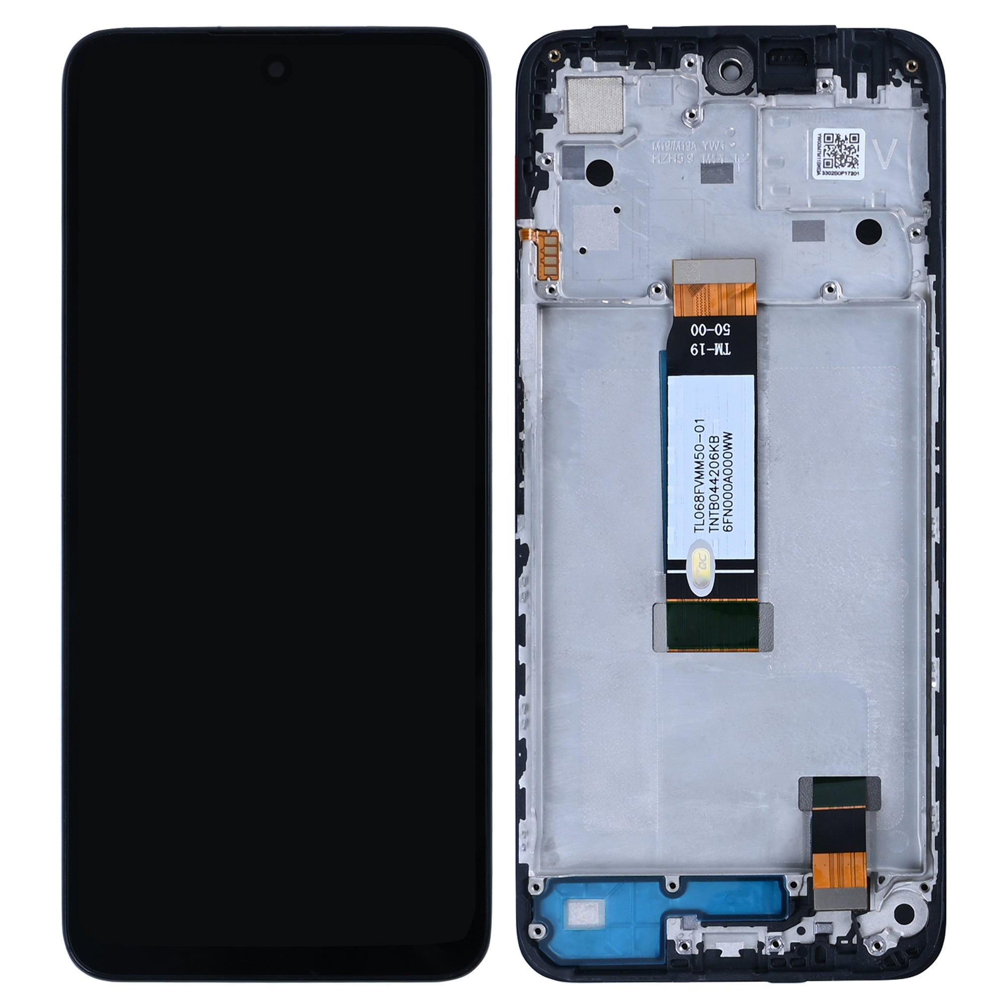 Xiaomi Redmi 12 4G, 12 5G-scherm en digitizer met frame, zwart OEM