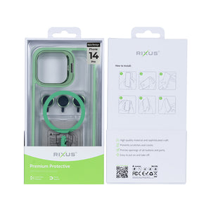 Rixus Classic 03 Case With MagSafe Compatible For Apple iPhone 14 Pro Light Green