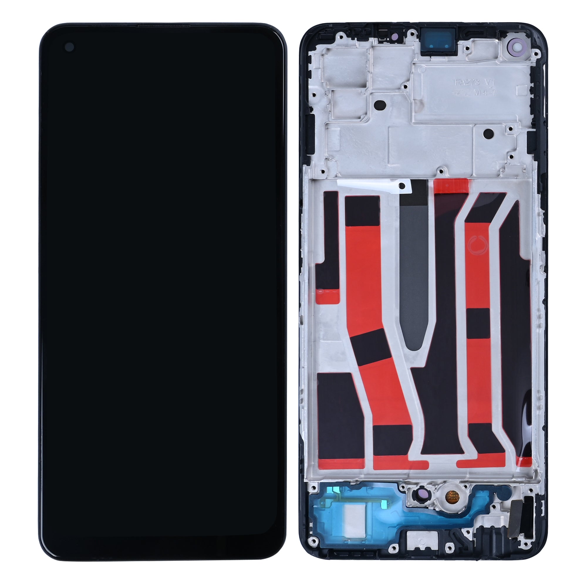 Oppo A94 5G-scherm en digitizer met frame Fluid Black OEM