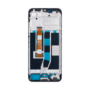 Oppo A16, A16S-scherm en digitizer met frame, zwart OEM
