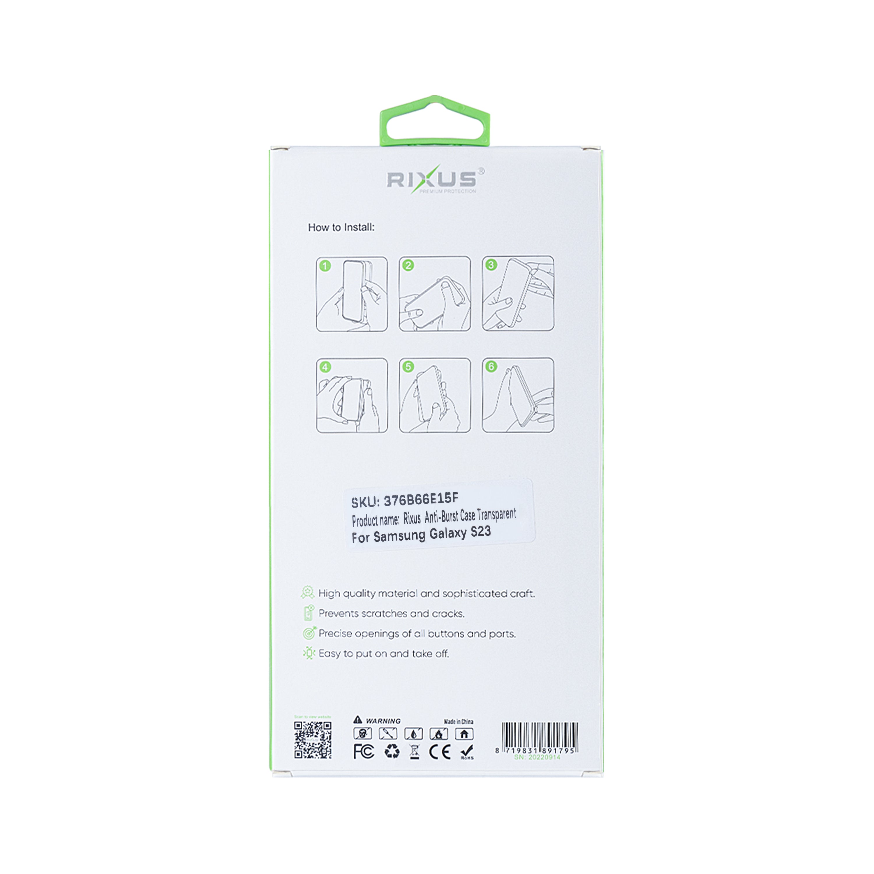 Rixus Anti-Barst Hoesje Voor Samsung Galaxy S23 Transparant