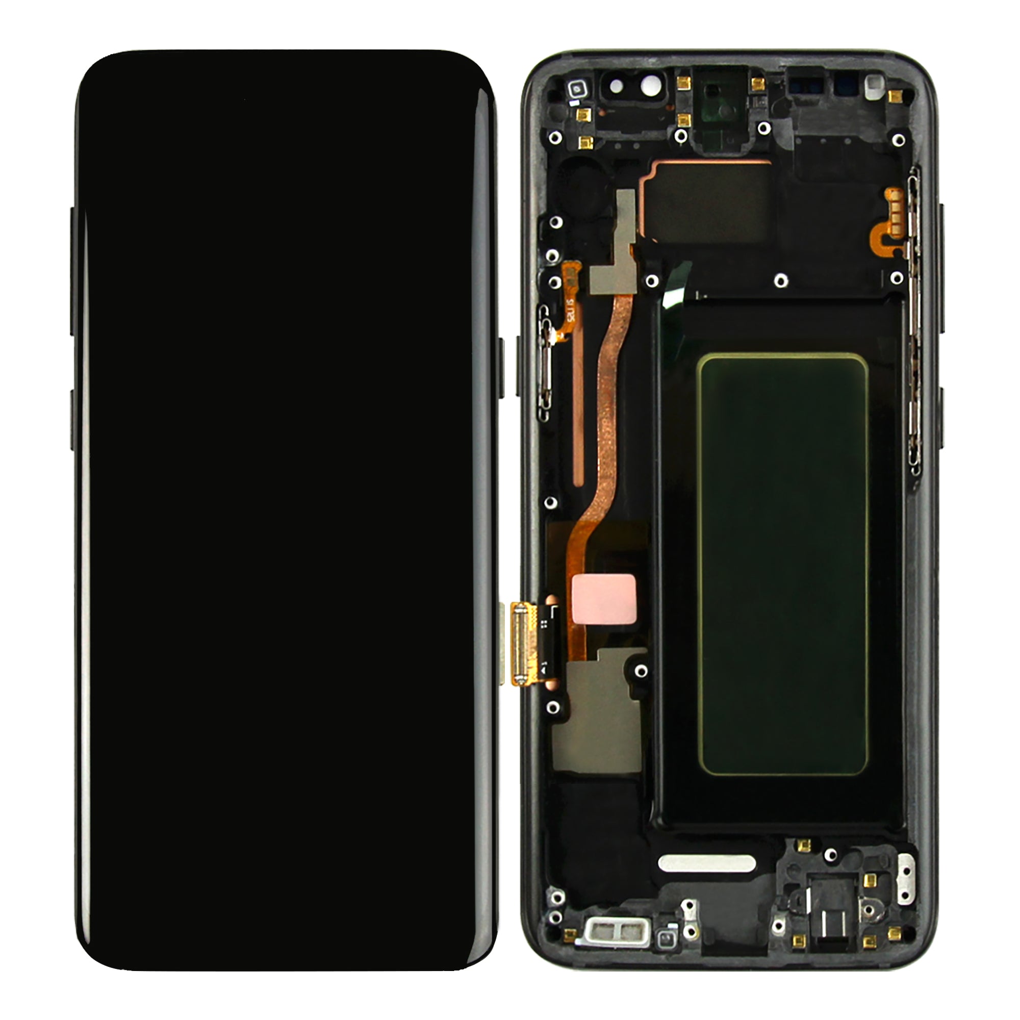 Samsung Galaxy S8 G950F-scherm en digitizer met frame, zwart, Refurbished