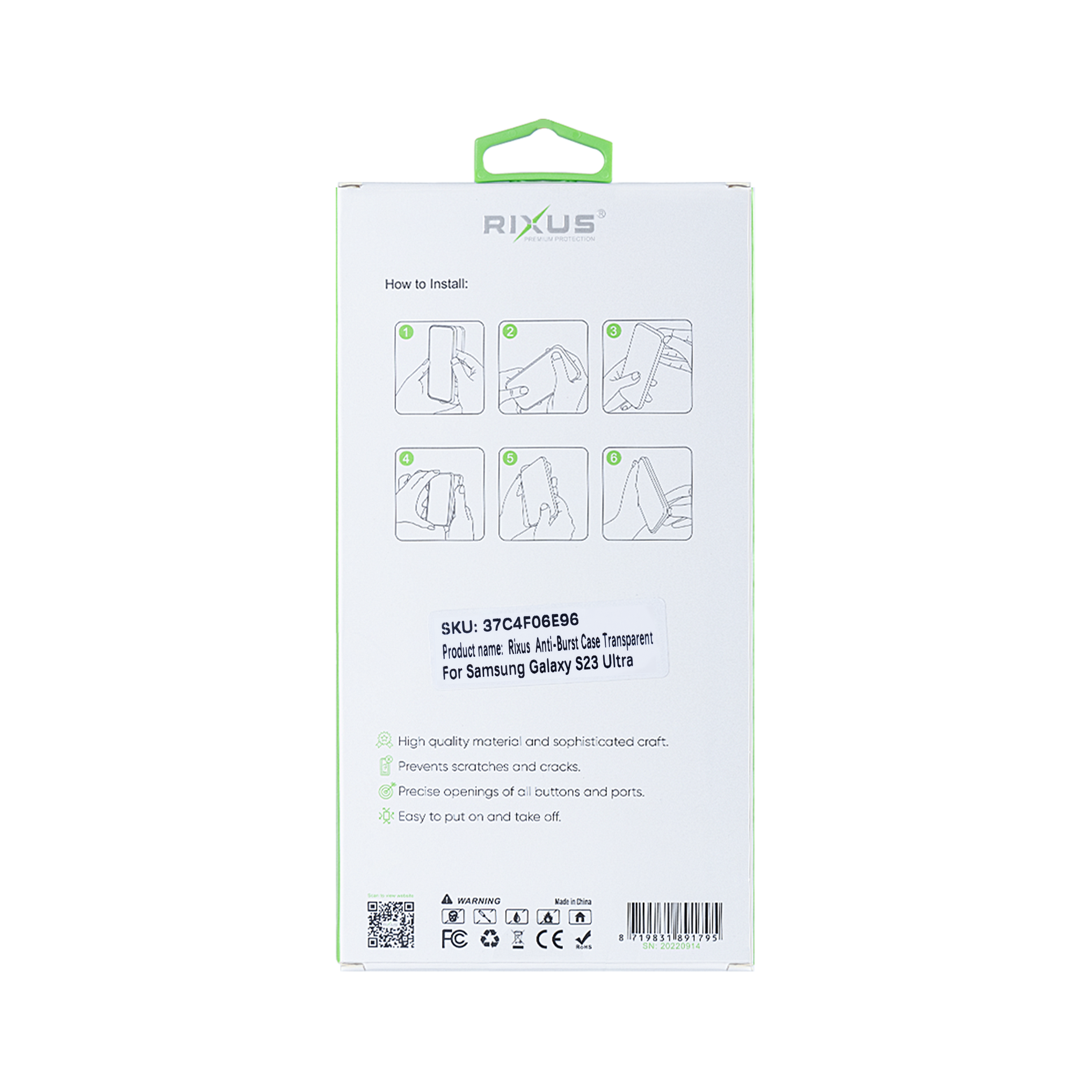 Rixus Anti-Barst Hoesje Voor Samsung Galaxy S23 Ultra Transparant