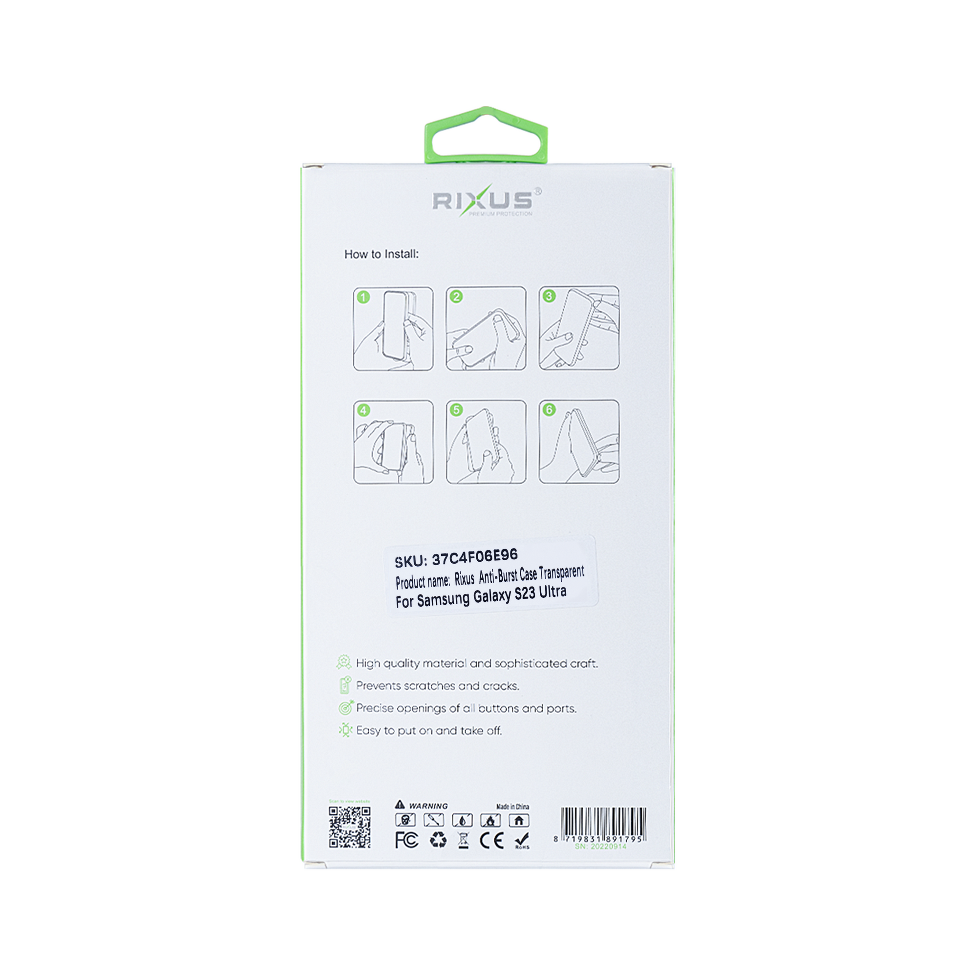 Rixus Anti-Barst Hoesje Voor Samsung Galaxy S23 Ultra Transparant