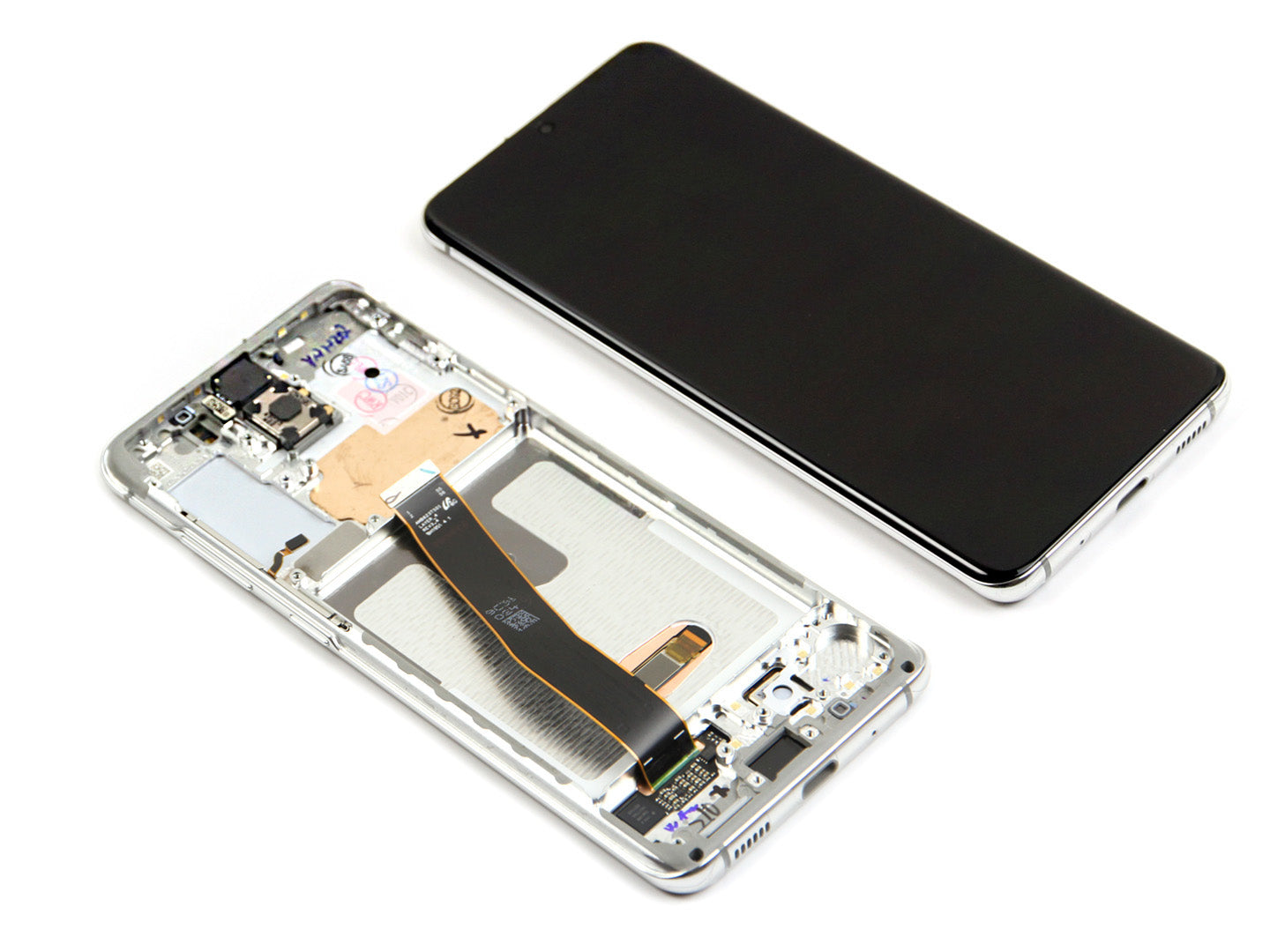 Samsung Galaxy S20 G980F, S20 5G G981F Beeldscherm en Digitizer met Frame Cloud White Service Pack