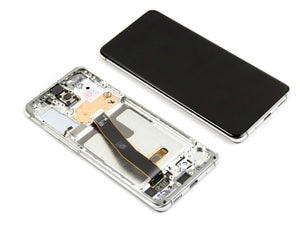 Samsung Galaxy S20 G980F, S20 5G G981F Beeldscherm en Digitizer met Frame Cloud White Service Pack