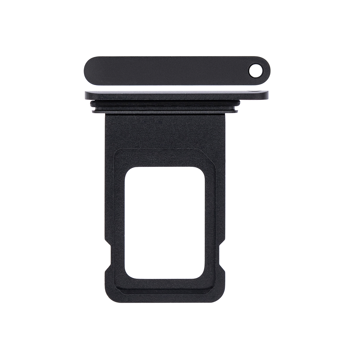 For Apple iPhone XR Sim Kaarthouder Zwart Getrokken